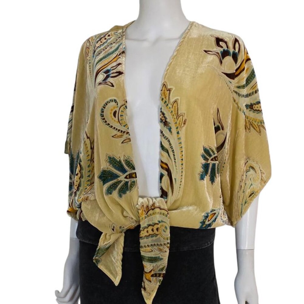 Winter Kale Burnout Velvet Top Blouse